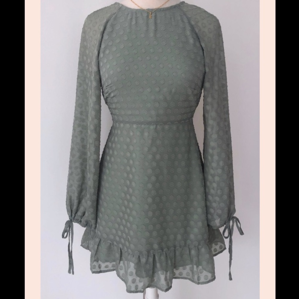 Sage Long Sleeve Fall Dress